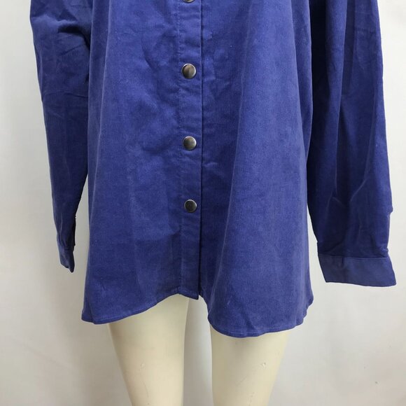 APPLESEED'S - WOMENS PETITE XL -BLUE LONG SLEEVE BUTTON COLLARED SHIRT - Picture 3 of 9